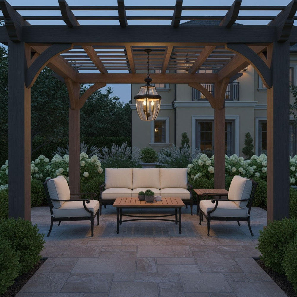 Generation Lighting Canada - 6039-12 - Three Light Outdoor Pendant - Lancaster - Black