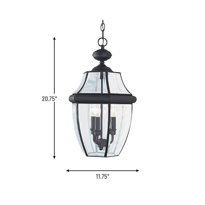 Generation Lighting Canada - 6039-12 - Three Light Outdoor Pendant - Lancaster - Black