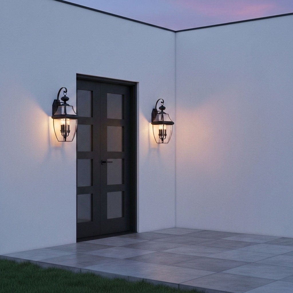 Generation Lighting Canada - 8040-12 - Three Light Outdoor Wall Lantern - Lancaster - Black