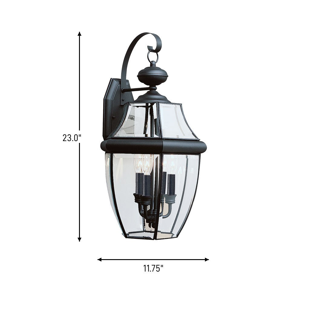 Generation Lighting Canada - 8040-12 - Three Light Outdoor Wall Lantern - Lancaster - Black