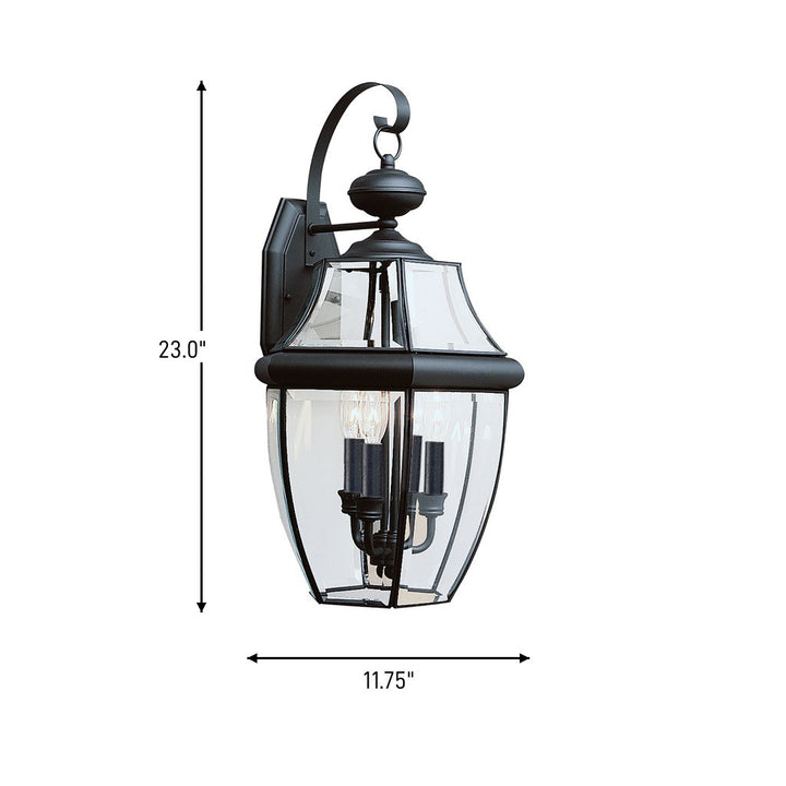 Generation Lighting Canada - 8040-12 - Three Light Outdoor Wall Lantern - Lancaster - Black