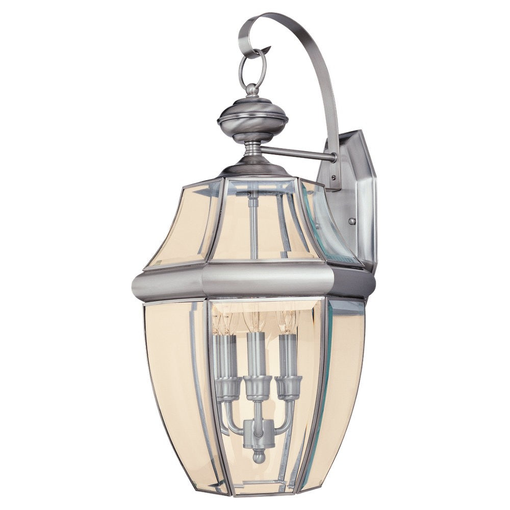 Generation Lighting Canada - 8040-965 - Three Light Outdoor Wall Lantern - Lancaster - Antique Brushed Nickel