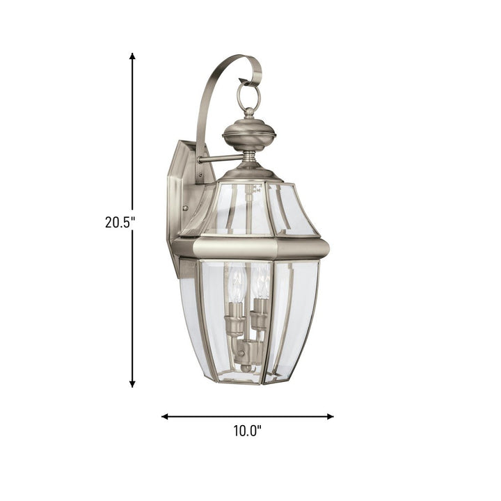 Generation Lighting Canada - 8039-965 - Two Light Outdoor Wall Lantern - Lancaster - Antique Brushed Nickel