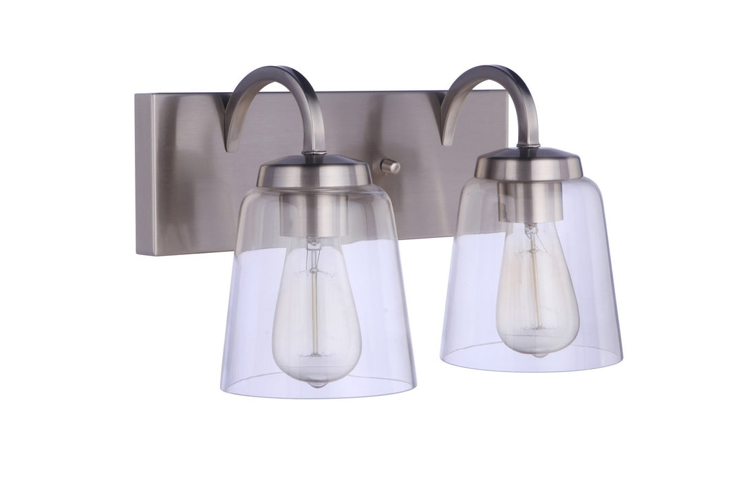 Elsa Two Light Vanity in Brushed Polished Nickel - available from The Lighting Shoppe, trusted by Canadian homeowners