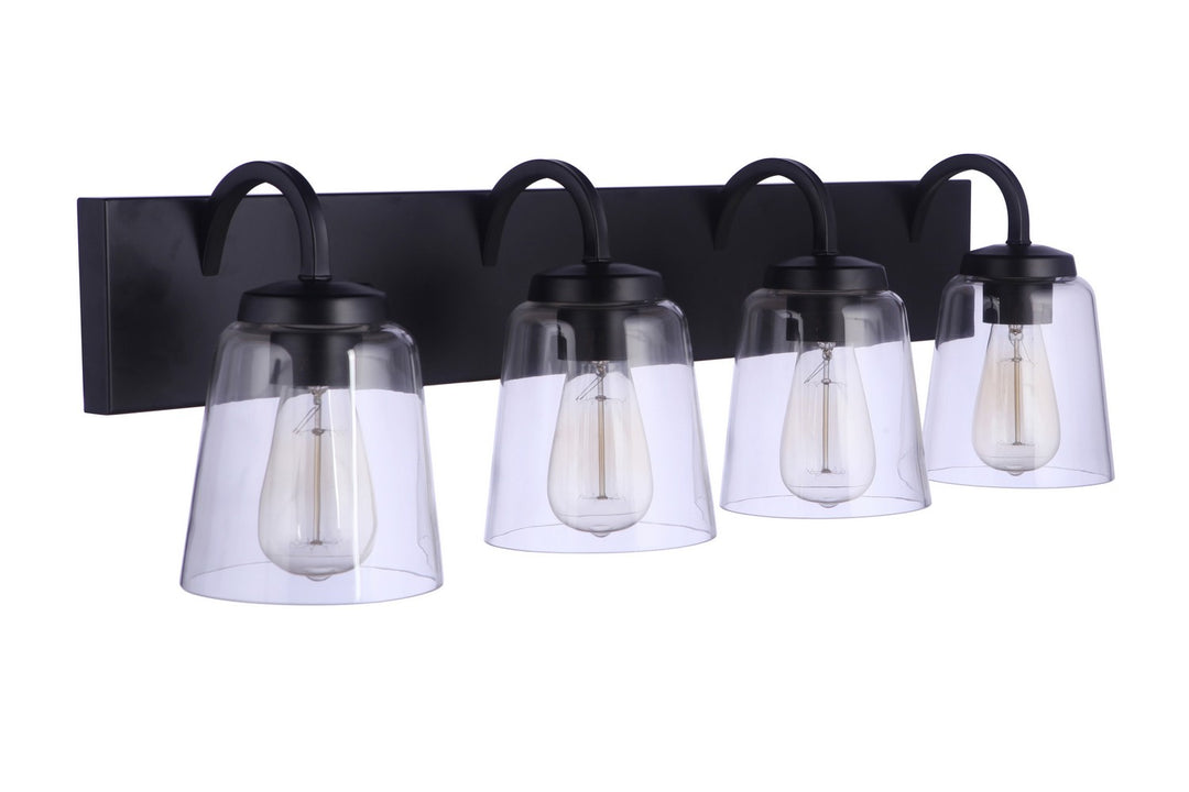 Elsa Four Light Vanity in Flat Black - available from The Lighting Shoppe, trusted by Canadian homeowners