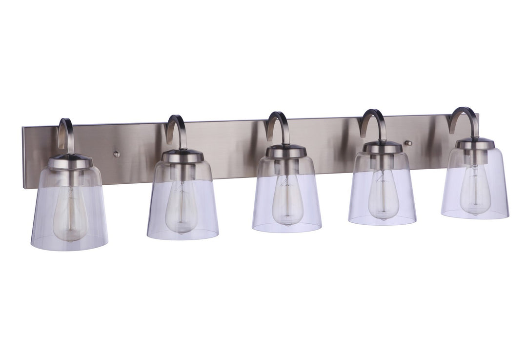 Elsa Five Light Vanity in Brushed Polished Nickel - available from The Lighting Shoppe, trusted by Canadian homeowners