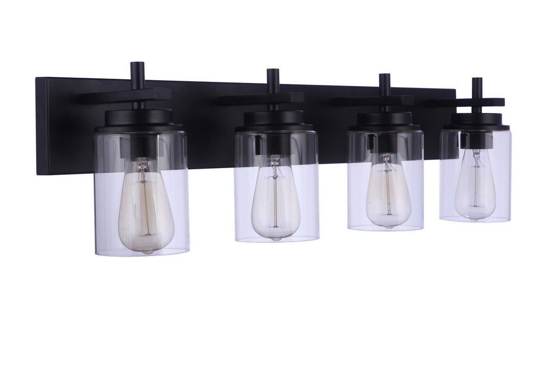 Reeves Four Light Vanity in Flat Black - available from The Lighting Shoppe, trusted by Canadian homeowners