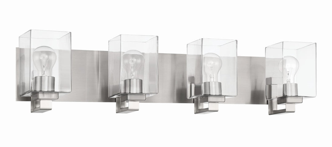 McClane Four Light Vanity in Brushed Polished Nickel - available from The Lighting Shoppe, trusted by Canadian homeowners