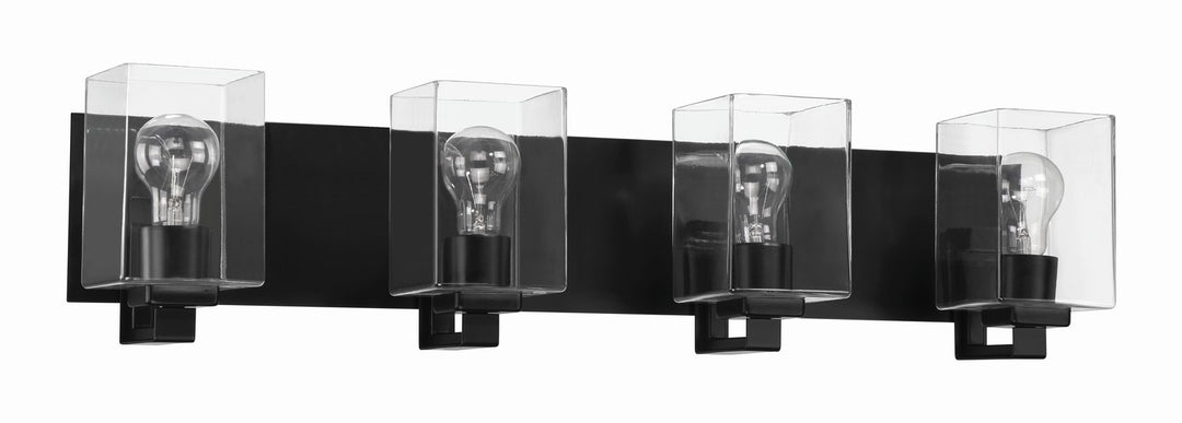 McClane Four Light Vanity in Flat Black - available from The Lighting Shoppe, trusted by Canadian homeowners