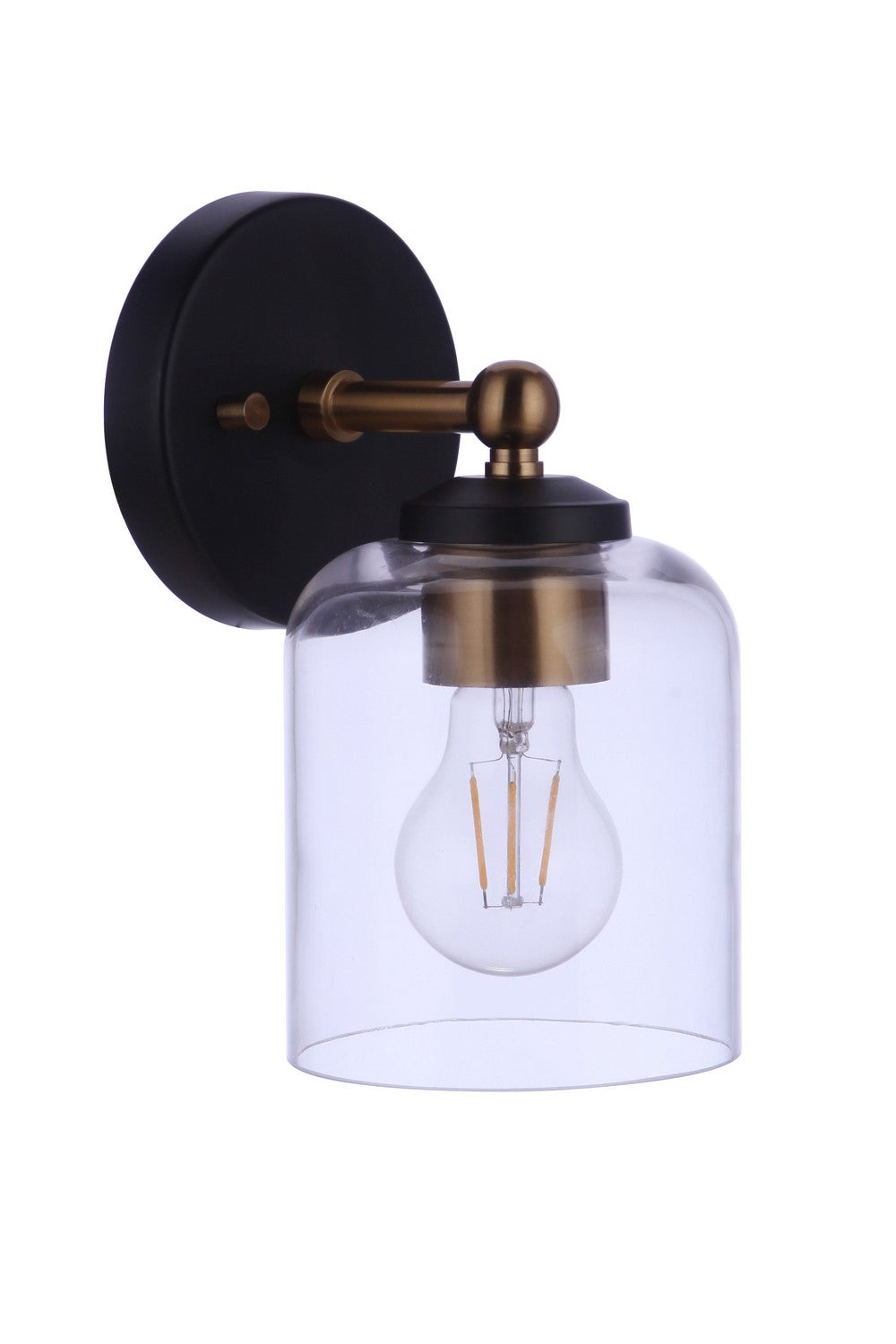 Coppa One Light Wall Sconce in Flat Black/Satin Brass - available from The Lighting Shoppe, trusted by Canadian homeowners