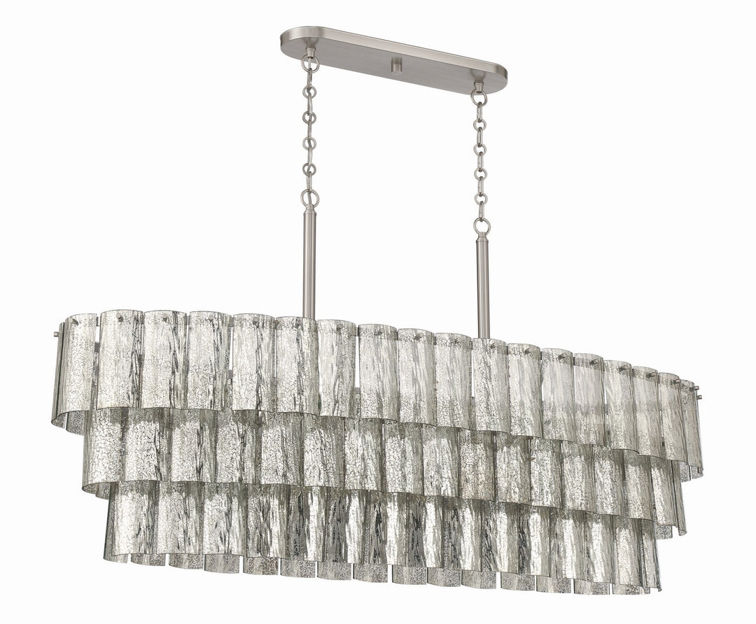 Museo Seven Light Island Pendant in Brushed Polished Nickel - available from The Lighting Shoppe, trusted by Canadian homeowners