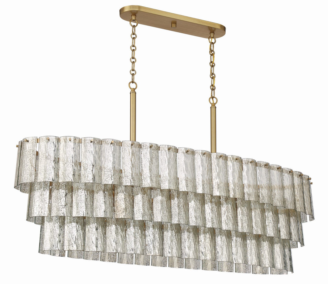 Museo Seven Light Island Pendant in Satin Brass - available from The Lighting Shoppe, trusted by Canadian homeowners