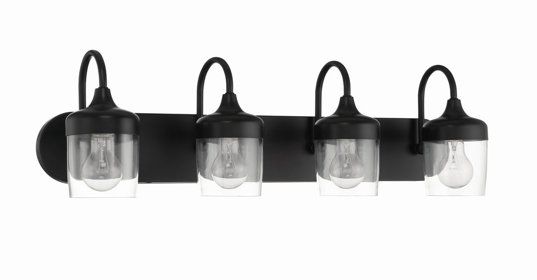 Wrenn Four Light Vanity in Flat Black - available from The Lighting Shoppe, trusted by Canadian homeowners