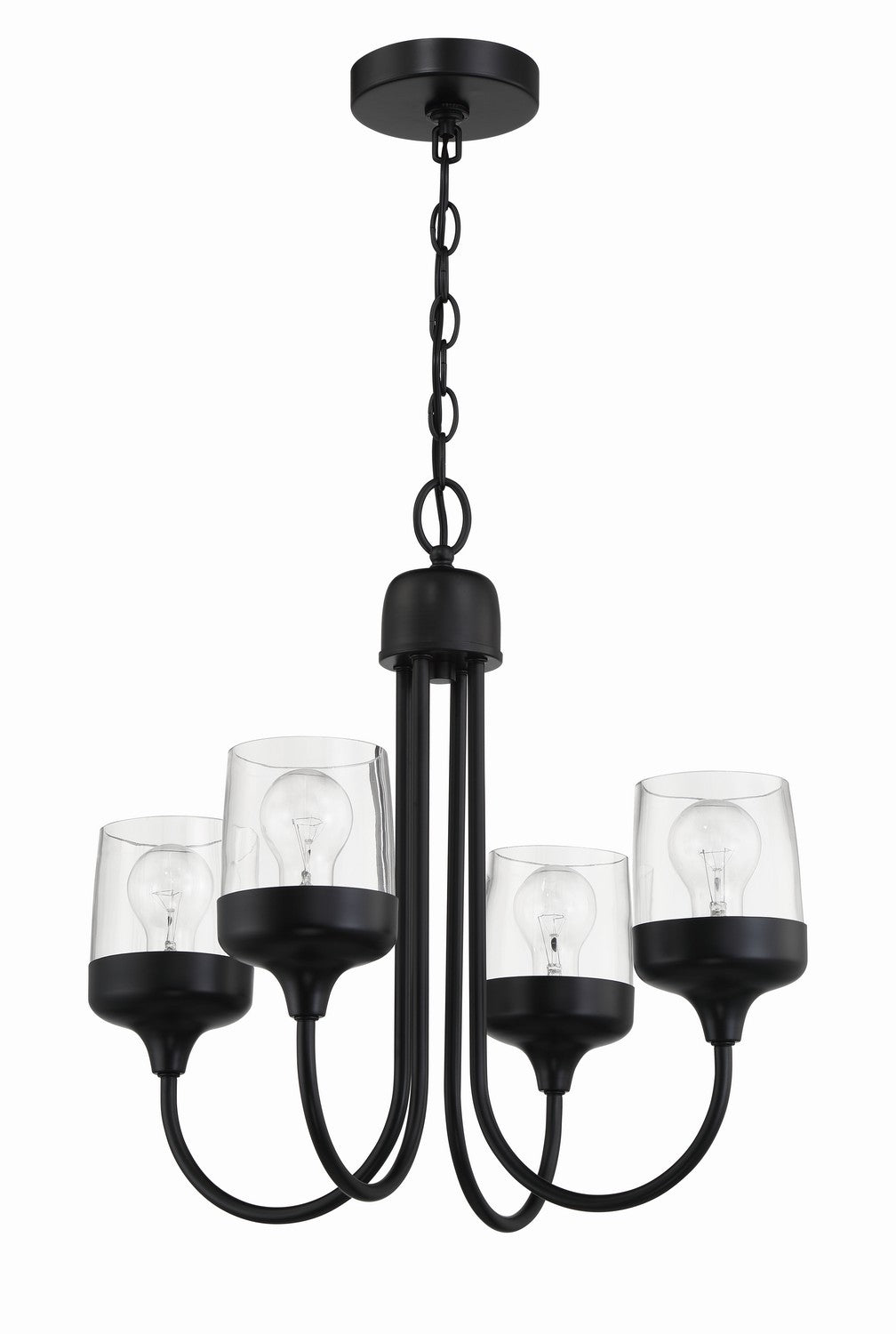 Wrenn Four Light Chandelier in Flat Black - available from The Lighting Shoppe, trusted by Canadian homeowners