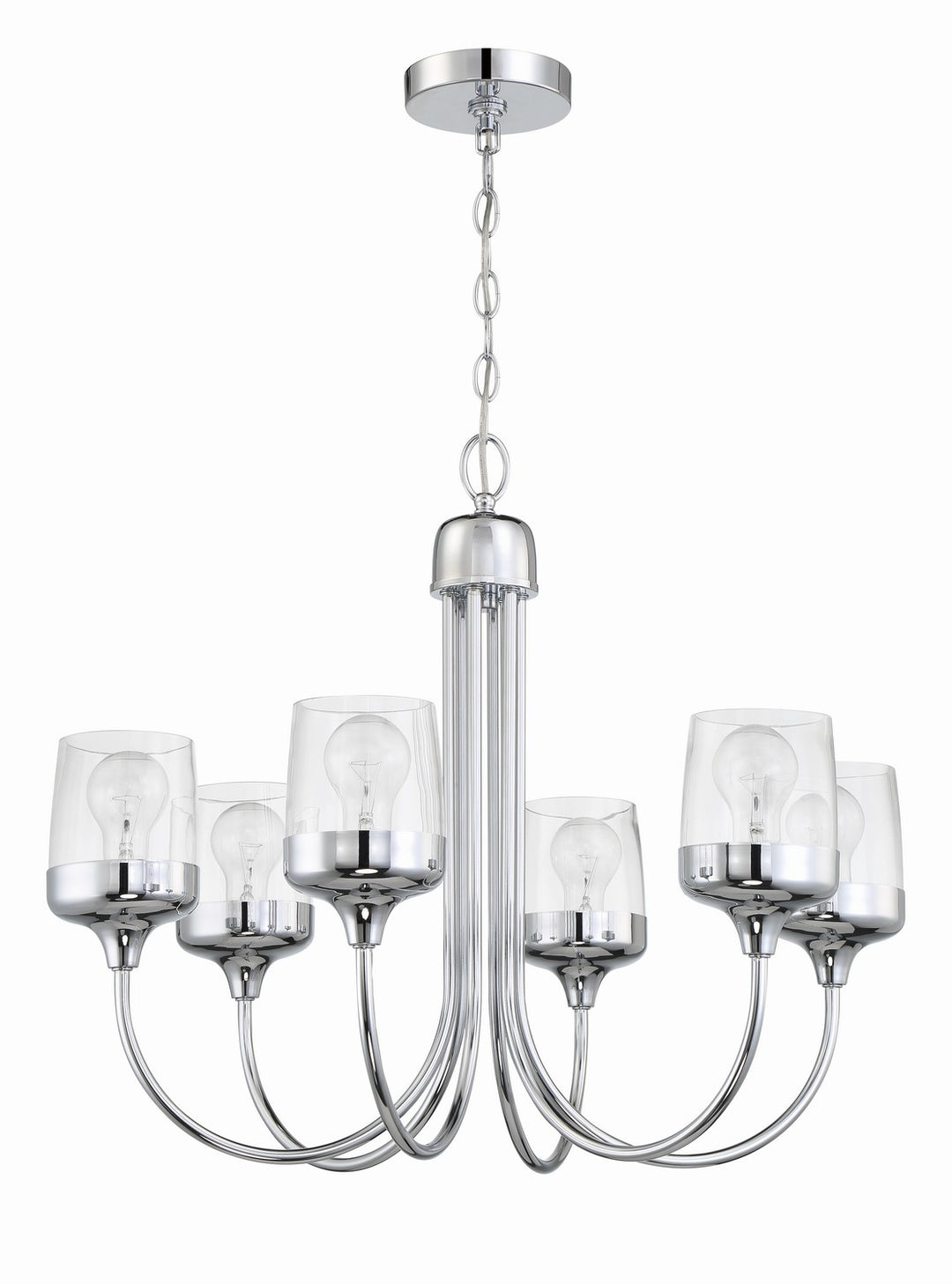 Wrenn Six Light Chandelier in Chrome - available from The Lighting Shoppe, trusted by Canadian homeowners