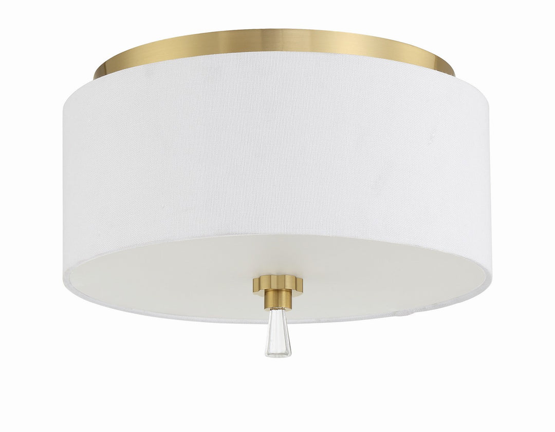 Fortuna Two Light Flushmount in Satin Brass - available from The Lighting Shoppe, trusted by Canadian homeowners