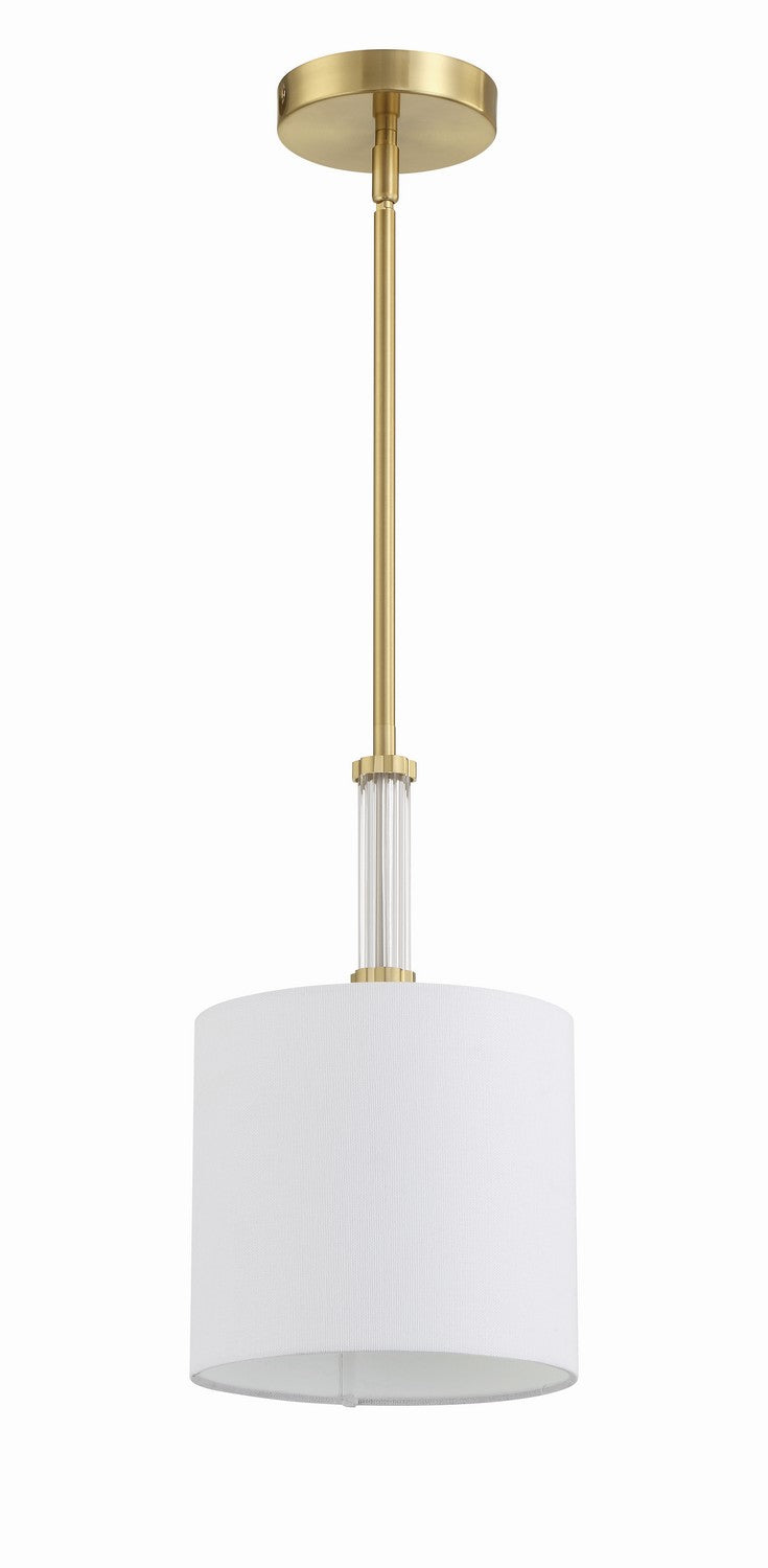 Fortuna One Light Mini Pendant in Satin Brass - available from The Lighting Shoppe, trusted by Canadian homeowners