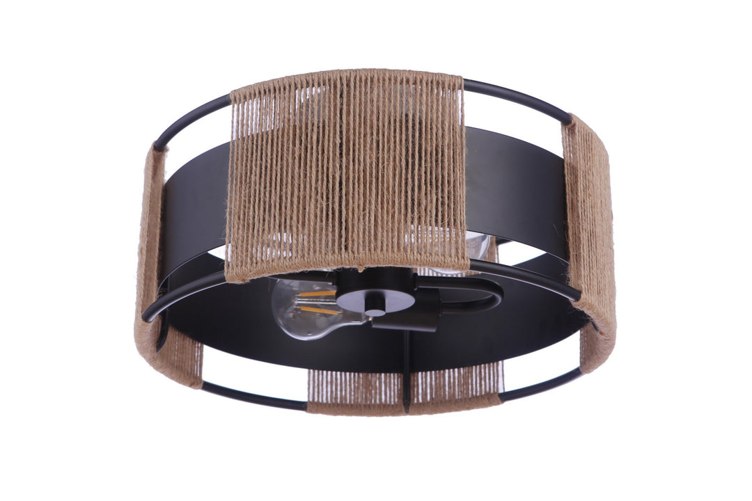 Kensey Two Light Semi Flush Mount in Flat Black - available from The Lighting Shoppe, trusted by Canadian homeowners