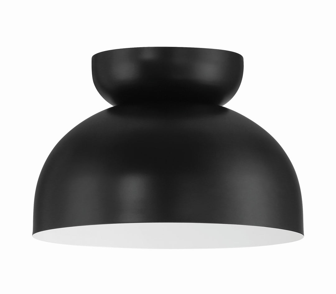 Ventura Dome One Light Flushmount in Flat Black - available from The Lighting Shoppe, trusted by Canadian homeowners