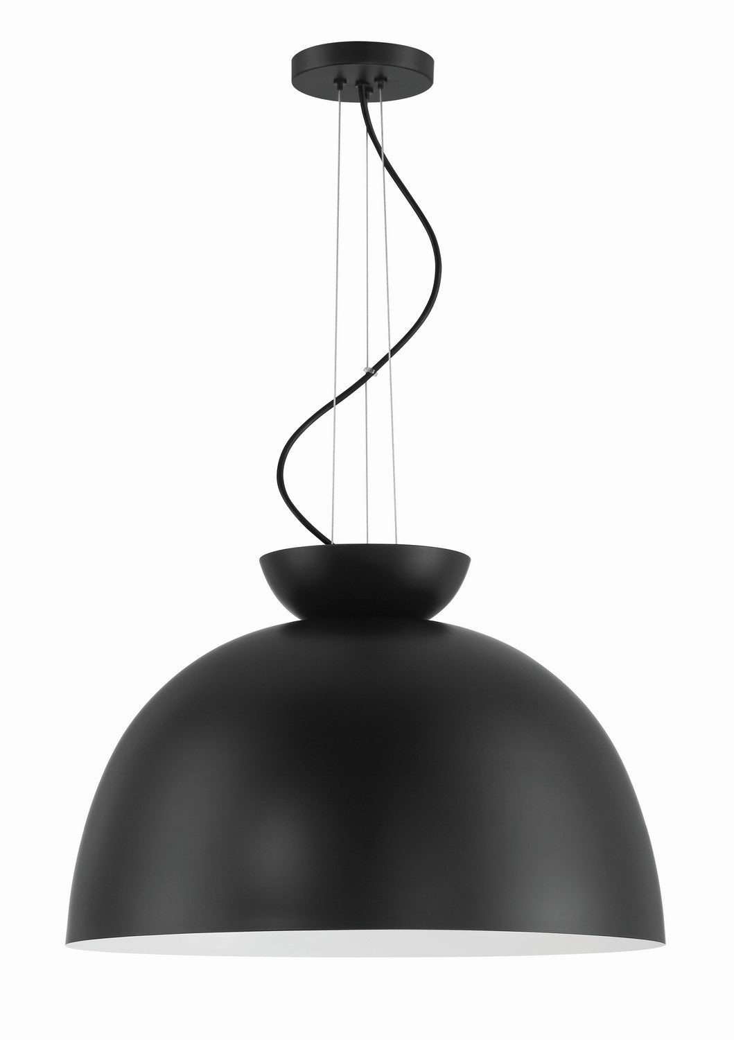 Ventura Dome One Light Pendant in Flat Black - available from The Lighting Shoppe, trusted by Canadian homeowners