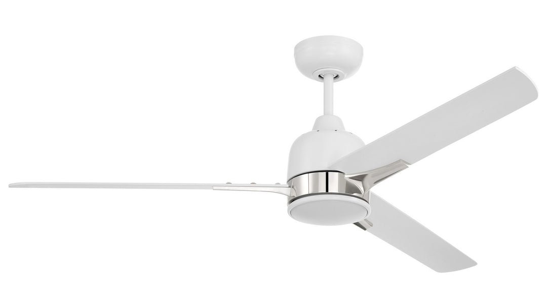 Fuller 52"Ceiling Fan in White/Polished Nickel - available from The Lighting Shoppe, trusted by Canadian homeowners