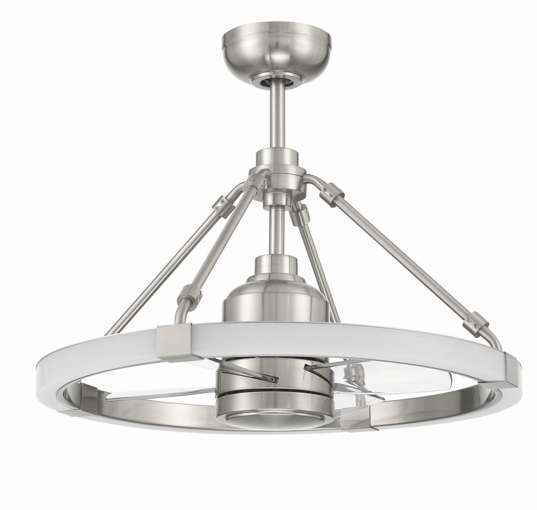Levy 19"Ceiling Fan in Brushed Polished Nickel - available from The Lighting Shoppe, trusted by Canadian homeowners