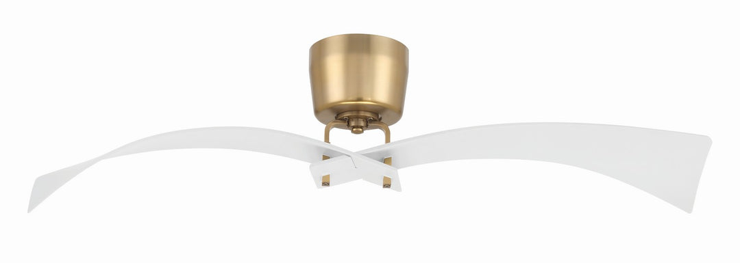 Tern 52"Ceiling Fan in White/Satin Brass - available from The Lighting Shoppe, trusted by Canadian homeowners