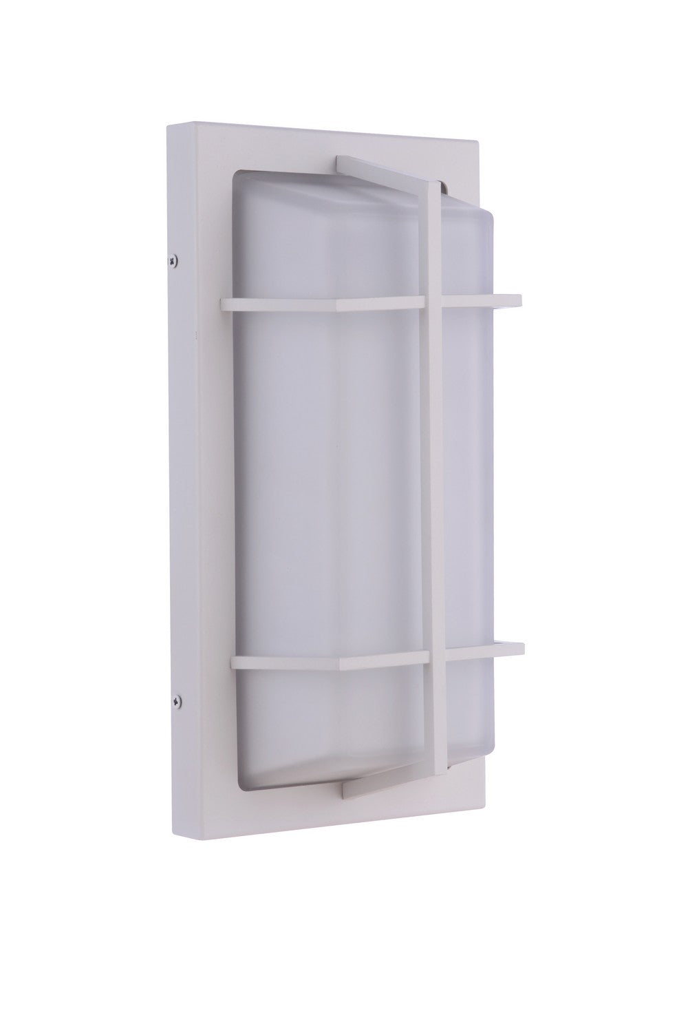 Bulkhead Rectangular Two Light Outdoor Bulkhead in Textured White - available from The Lighting Shoppe, trusted by Canadian homeowners