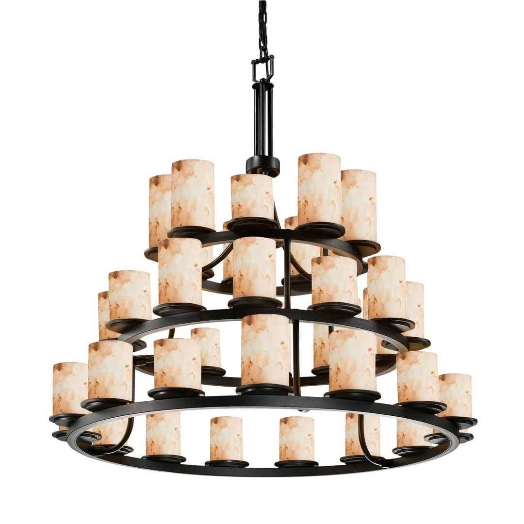 Alabaster Rocks LED Chandelier in Dark Bronze Justice Designs