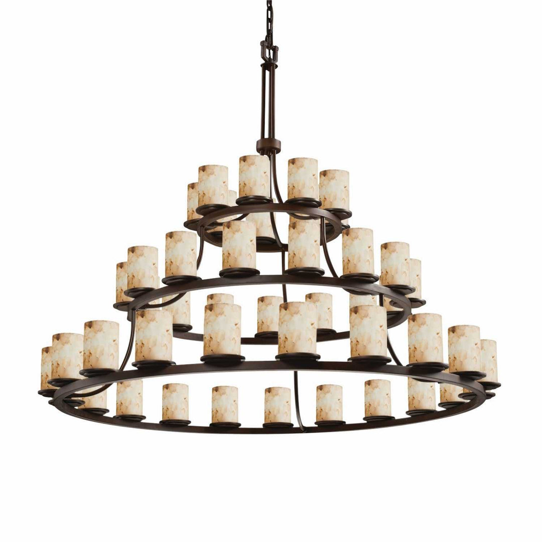Alabaster Rocks 45 Light Chandelier in Dark Bronze Justice Designs