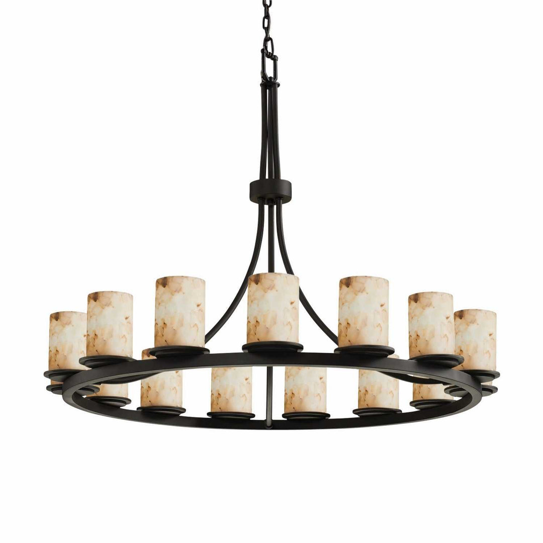Alabaster Rocks LED Chandelier in Matte Black Justice Designs