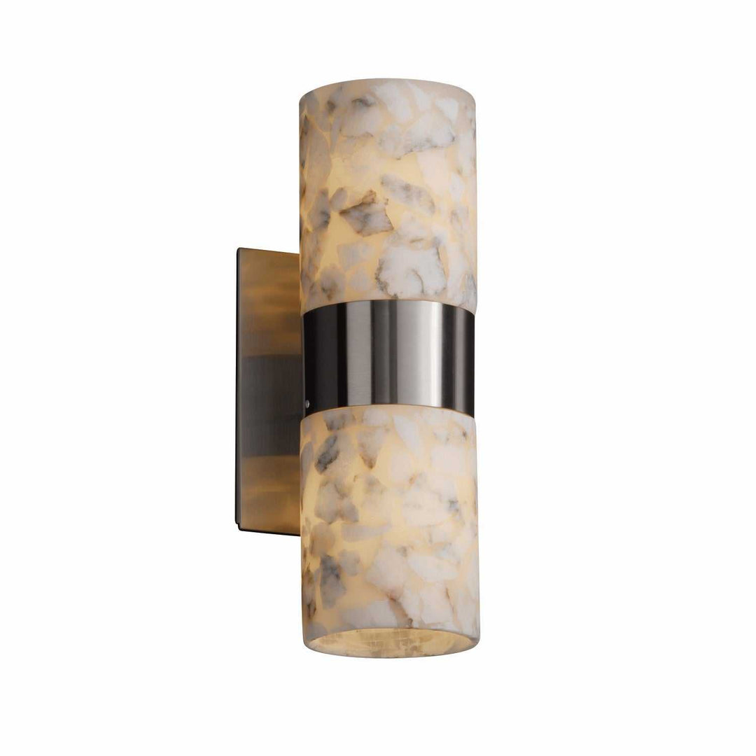 Alabaster Rocks LED Wall Sconce in Brushed Nickel Justice Designs