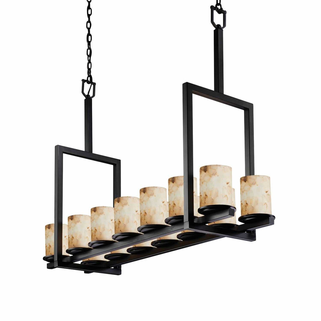 Alabaster Rocks LED Chandelier in Matte Black Justice Designs