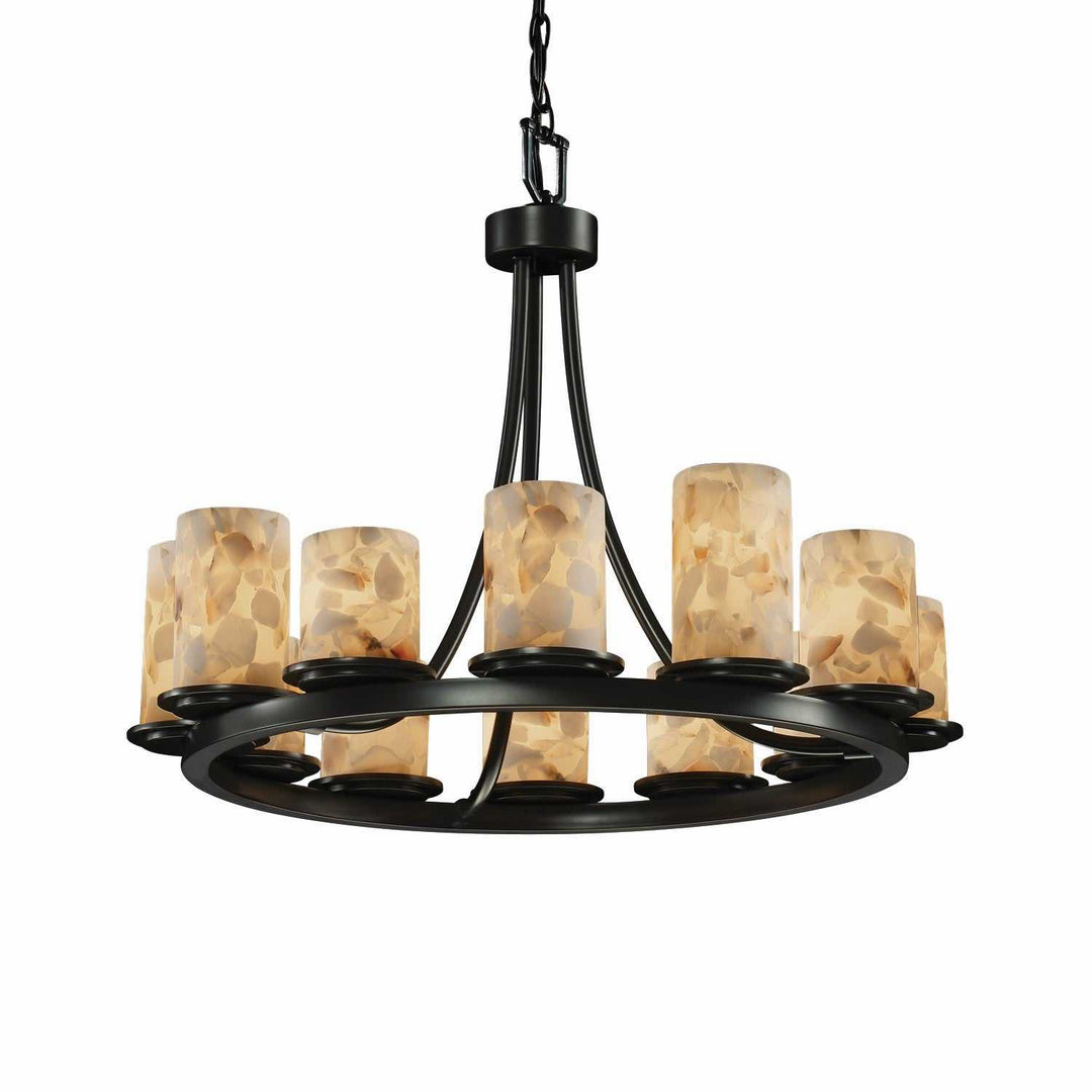 Alabaster Rocks LED Chandelier in Matte Black Justice Designs