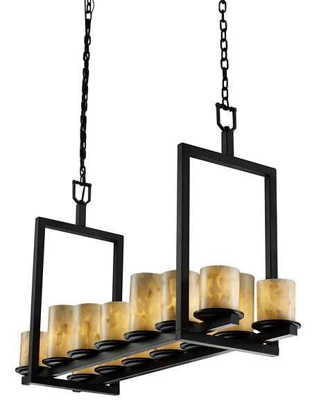 Alabaster Rocks LED Chandelier in Matte Black Justice Designs