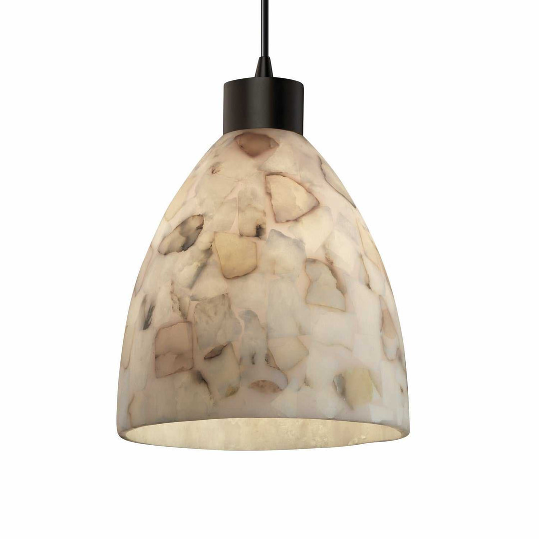 Alabaster Rocks LED Pendant in Dark Bronze Justice Designs
