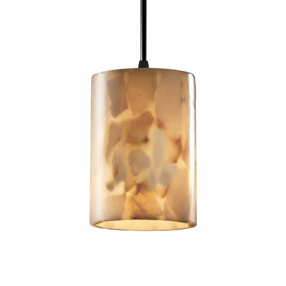 Alabaster Rocks LED Pendant in Matte Black Justice Designs