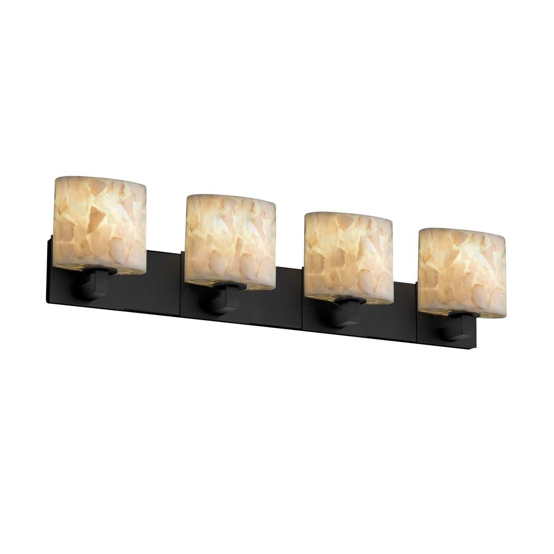 Alabaster Rocks Four Light Bath Bar in Matte Black Justice Designs