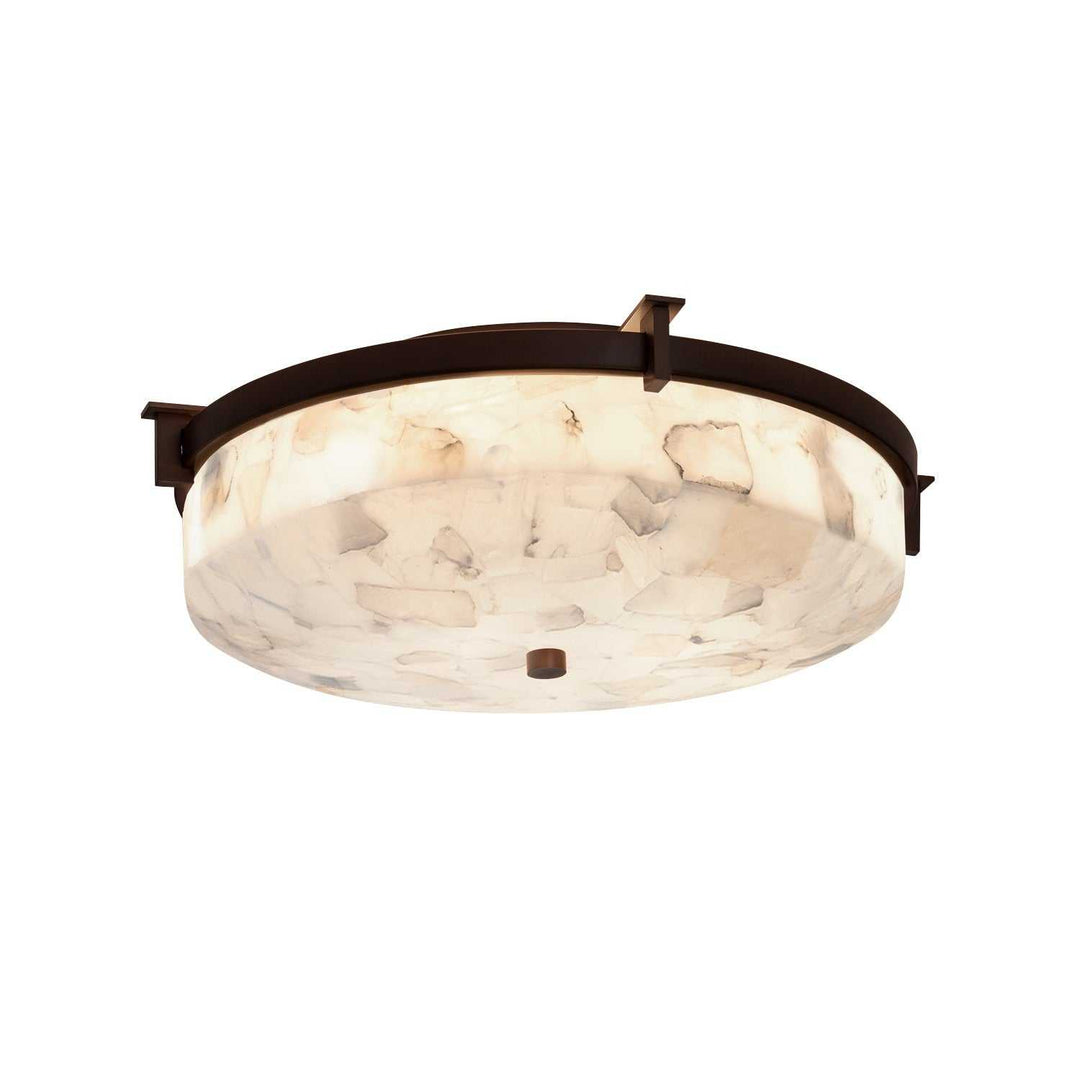 Alabaster Rocks LED Flush-Mount in Dark Bronze Justice Designs