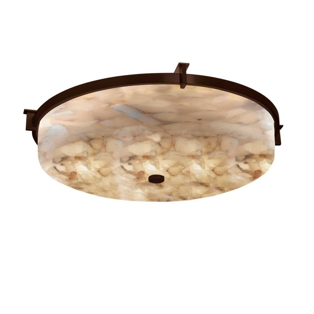 Alabaster Rocks LED Flush-Mount in Dark Bronze Justice Designs
