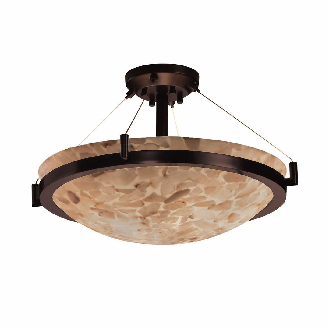 Alabaster Rocks LED Semi-Flush Mount in Dark Bronze Justice Designs