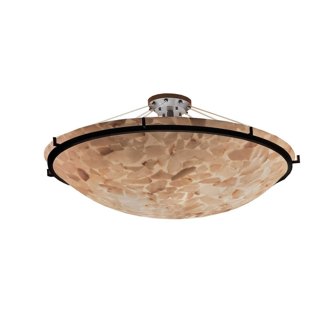 Alabaster Rocks Eight Light Semi-Flush Mount in Dark Bronze Justice Designs