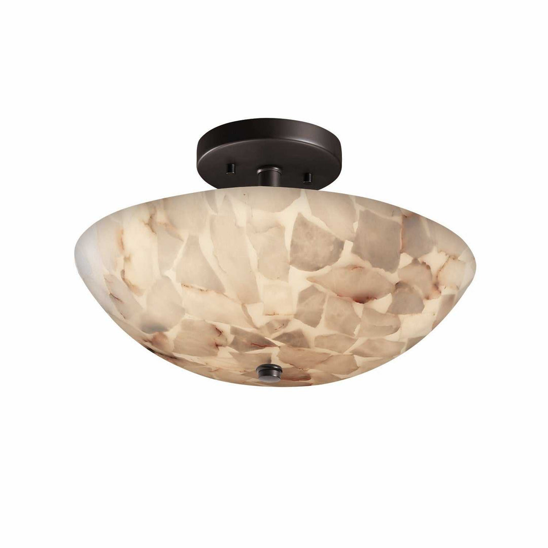 Alabaster Rocks LED Semi-Flush Mount in Matte Black Justice Designs