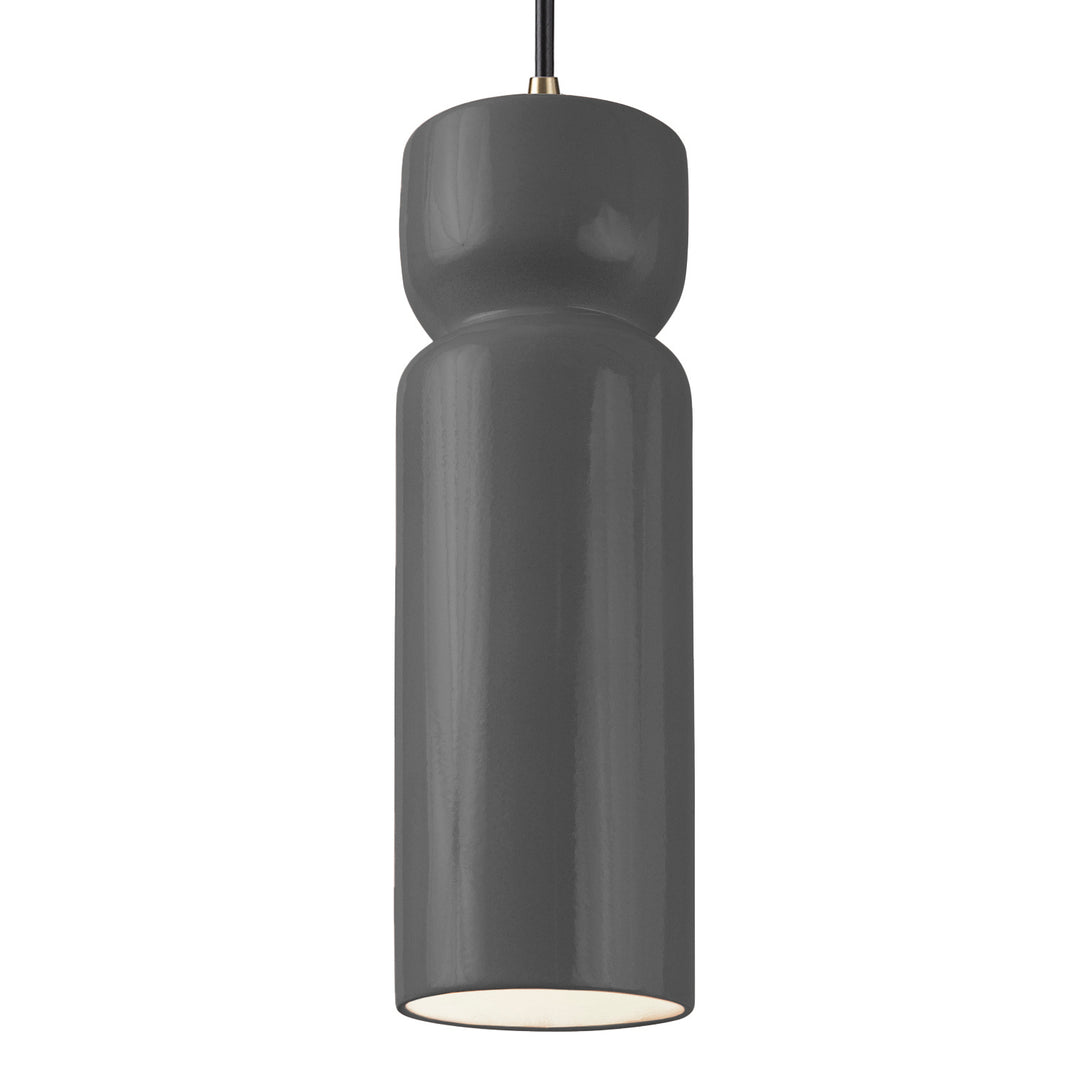 Justice Designs - CER-6510-GRY-ABRS-BKCD-LED1-700 - LED Pendant - Radiance - Gloss Grey