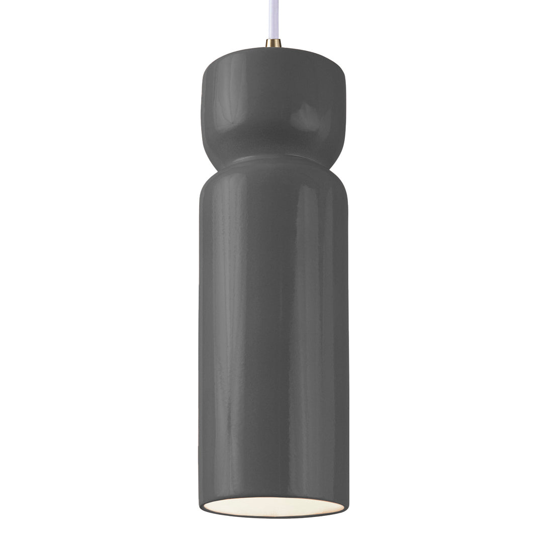 Justice Designs - CER-6510-GRY-ABRS-WTCD-LED1-700 - LED Pendant - Radiance - Gloss Grey