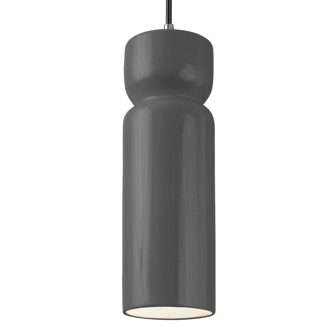 Justice Designs - CER-6510-GRY-CROM-BKCD-LED1-700 - LED Pendant - Radiance - Gloss Grey