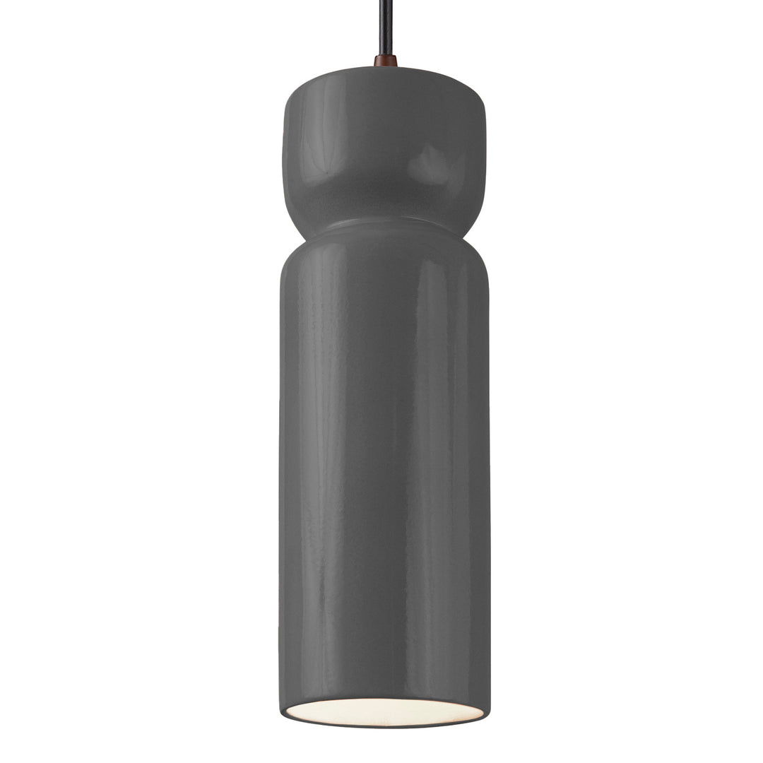 Justice Designs - CER-6510-GRY-DBRZ-BKCD-LED1-700 - LED Pendant - Radiance - Gloss Grey