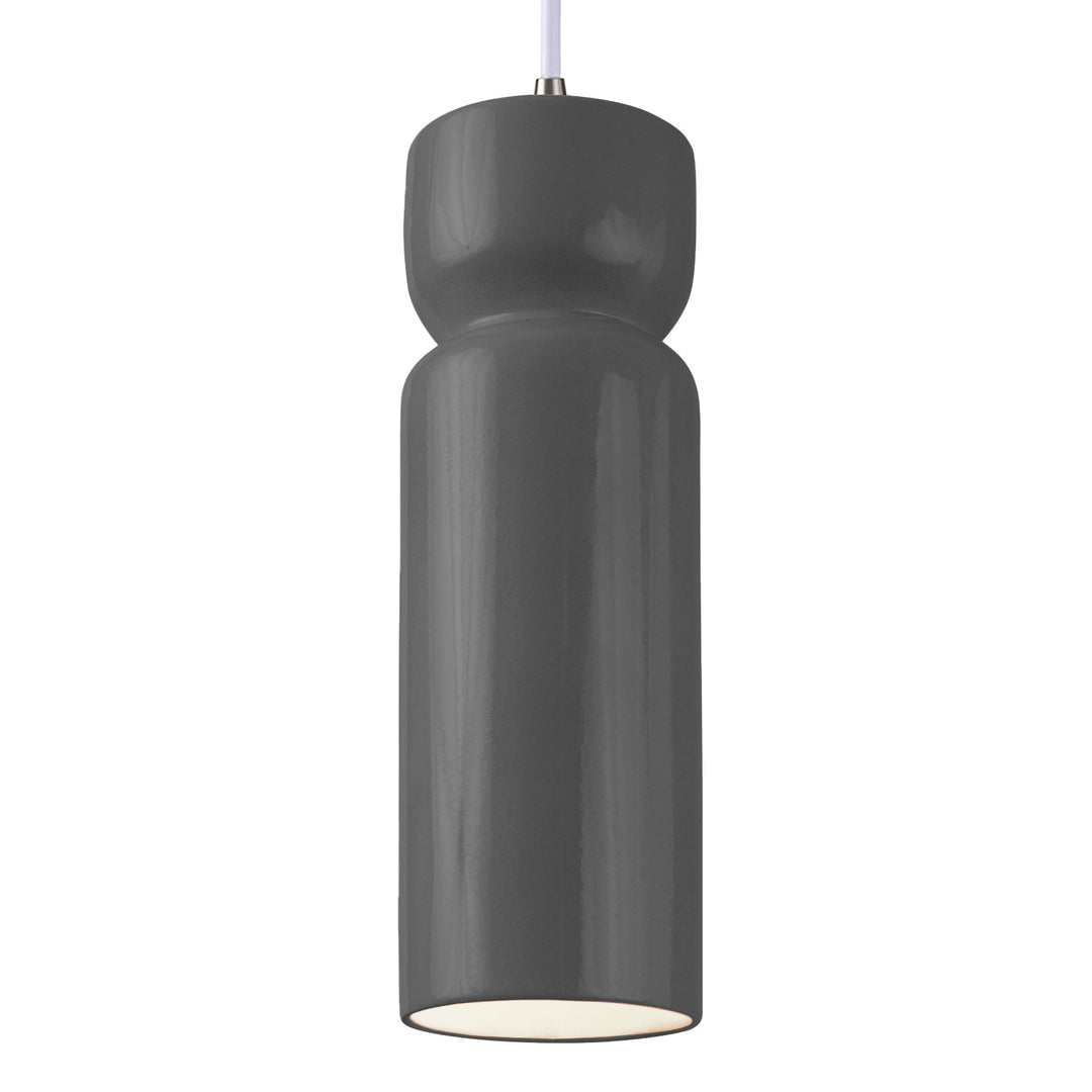 Justice Designs - CER-6510-GRY-NCKL-WTCD-LED1-700 - LED Pendant - Radiance - Gloss Grey
