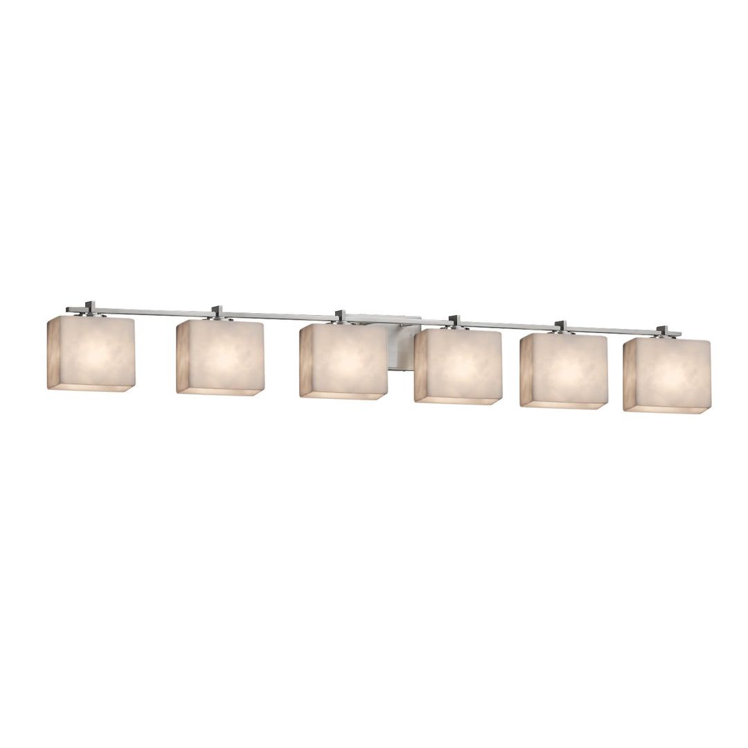 Justice Designs - CLD-8446-55-NCKL - Six Light Bath Bar - Clouds - Brushed Nickel