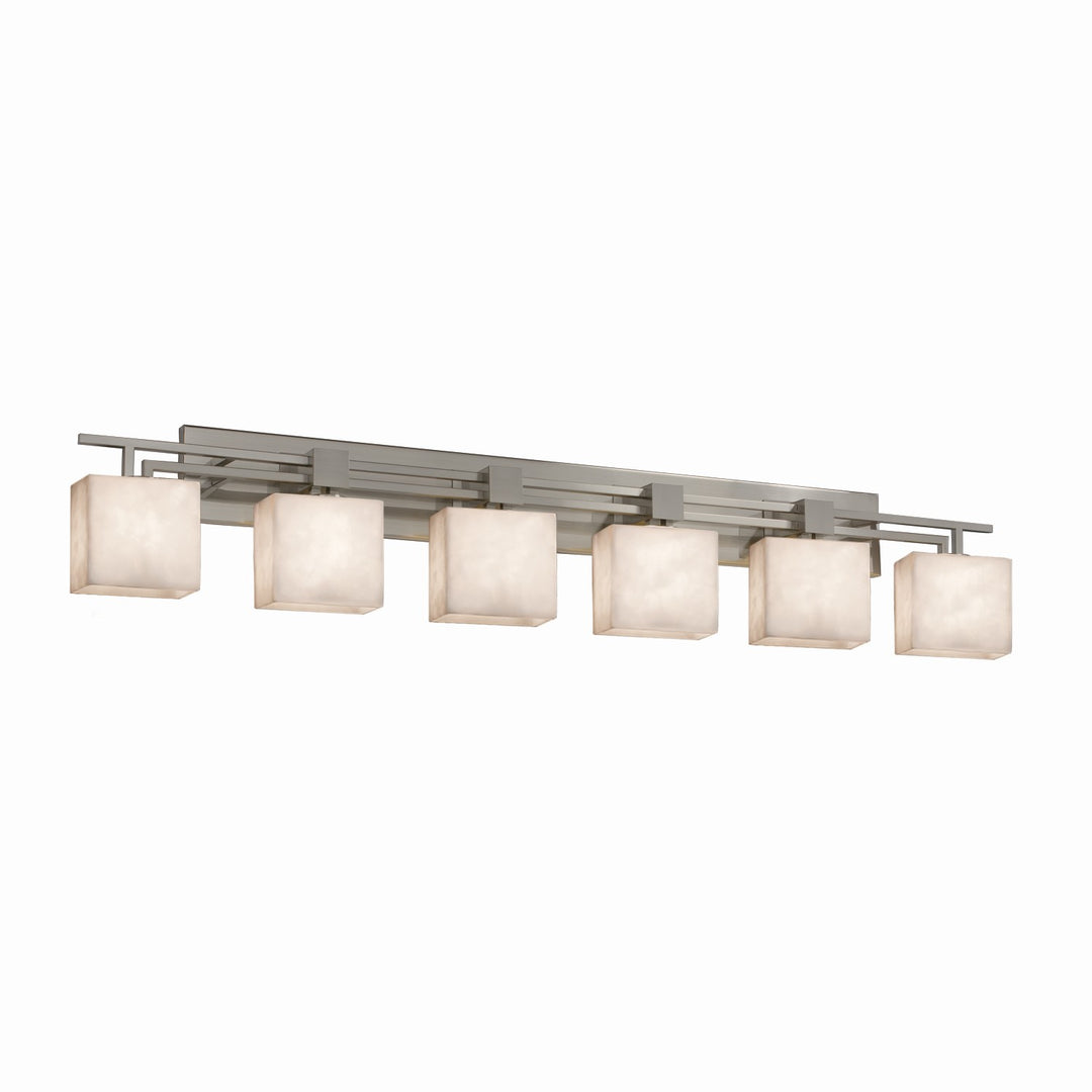 Justice Designs - CLD-8706-55-NCKL - Six Light Bath Bar - Clouds - Brushed Nickel